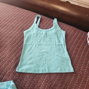 Women's Blue Tank Tops Aqua LIGHT BRIGHT BLUE